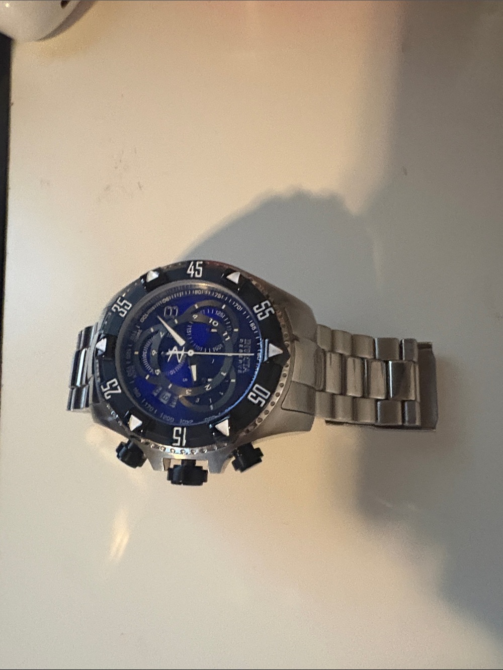 Invicta Silver Stainless Steel Watch with Blue Dial - Picture 4 of 7